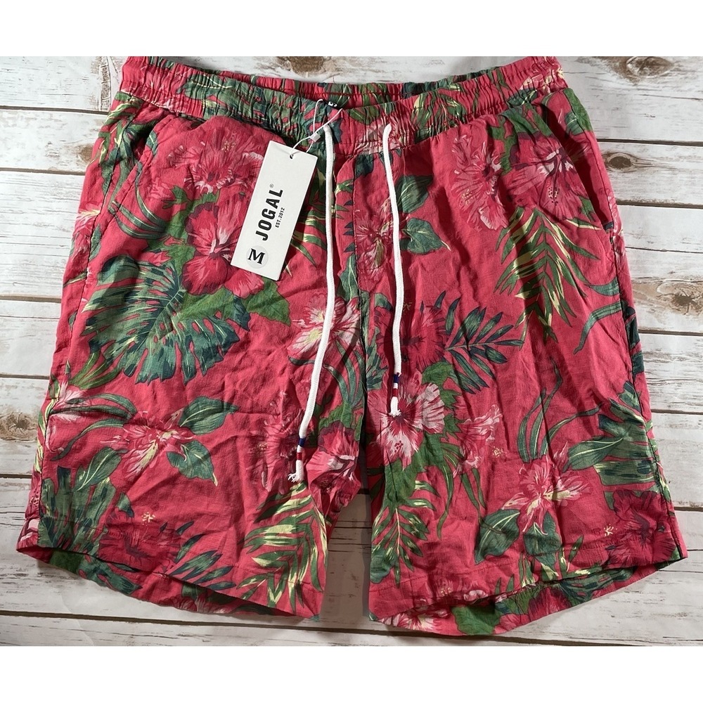 NWT Jogal Men's Med Tropical Print Beach Shorts Americana‎ Resort wear Vacation